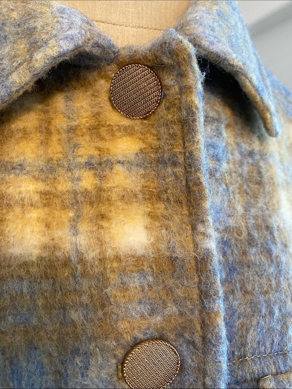 Zara Gray And Mustard Plaid Wool-Blend Shacket View 2